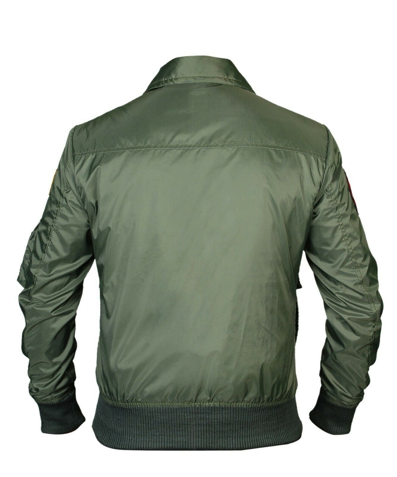 Tom Cruise Bombe Maverick Green Leather Jacket