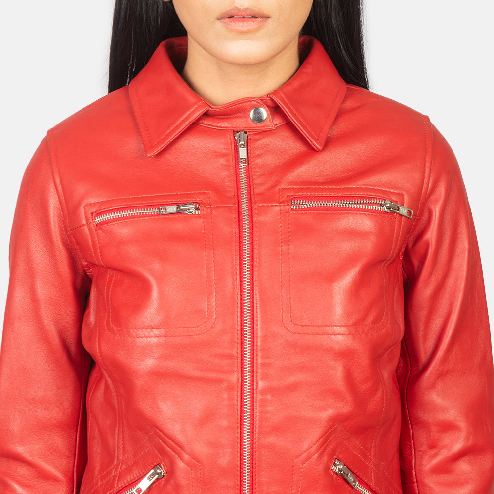 Tomachi Red Leather Jacket