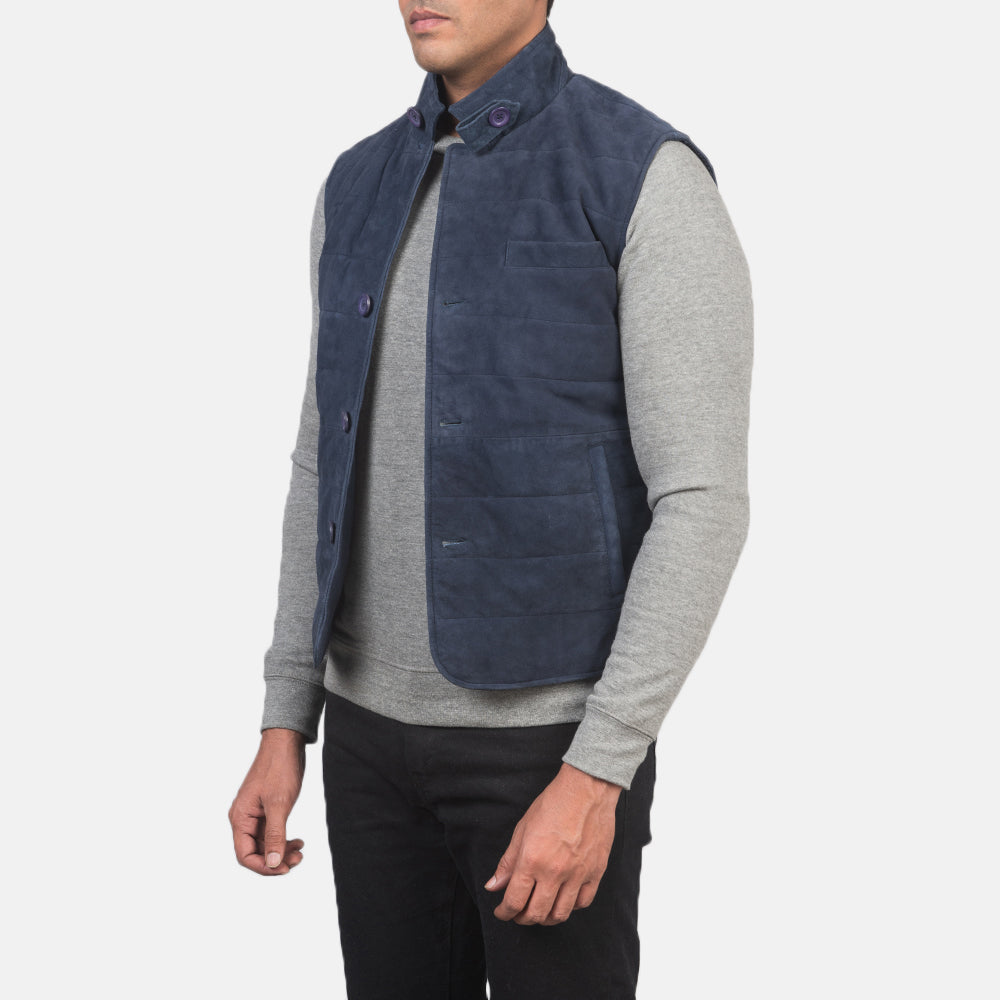 Tony Blue Suede Vest