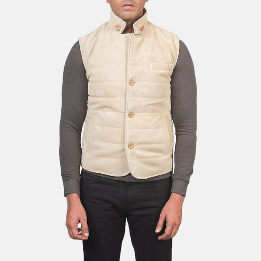 Tony Off-White Suede Vest