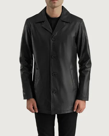 Urban Slate Black Leather Coat