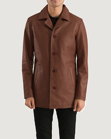 Urban Slate Brown Leather Coat