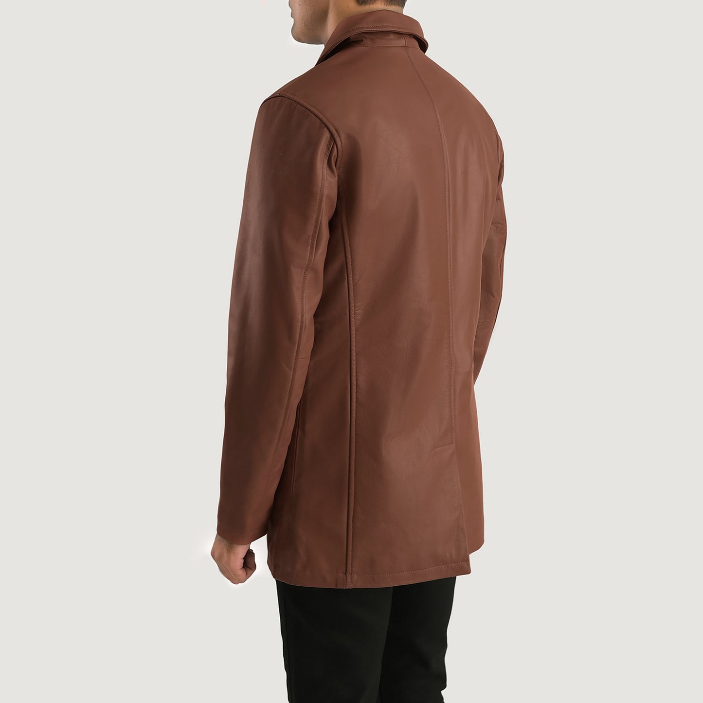 Urban Slate Brown Leather Coat