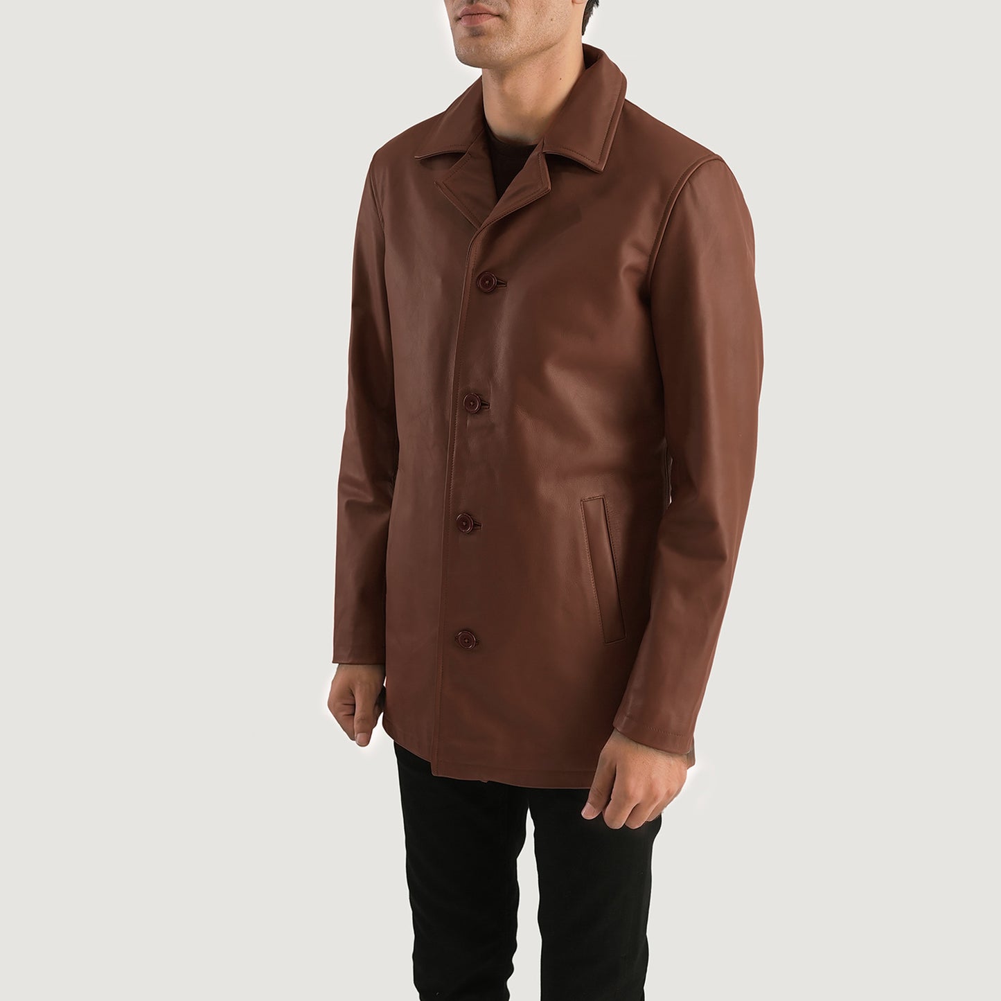 Urban Slate Brown Leather Coat