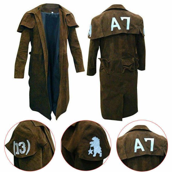 Vegas Veteran Ranger Men’s Brown Leather Trench Coat