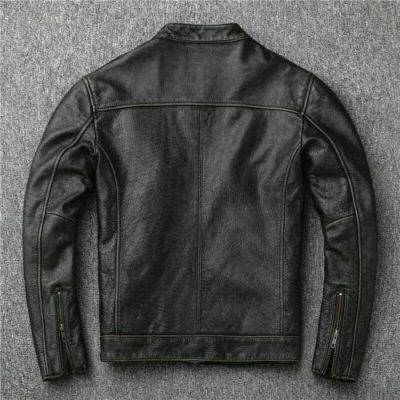 Vintage Black Men’s Cafe Racer Leather Jacket