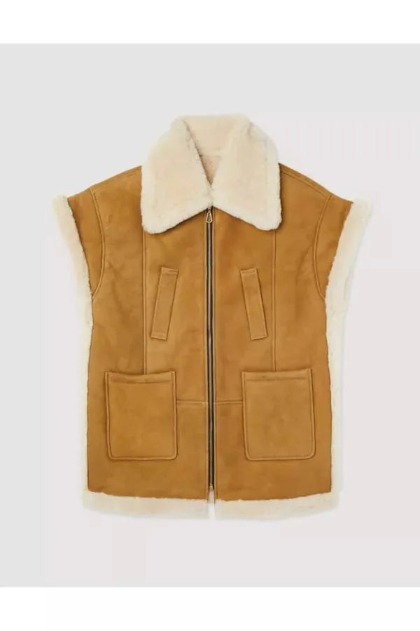 Vintage Women’s Shearling Sheepskin Leather Vest