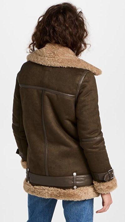 Women’s B3 Bomber Brown Shearling Suede Jacket