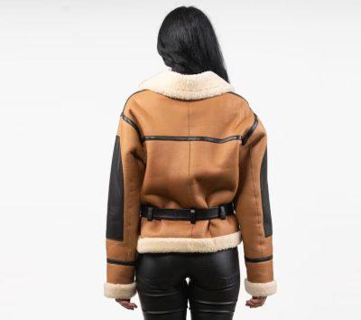 Women’s B3 RAF Brown Shearling Sherpa Lined Jacket