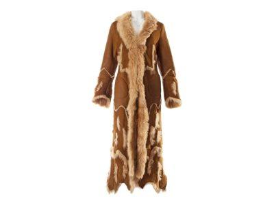 Women’s Brown Penny Lane Shearling Fur Long Coat