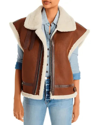 Women’s Brown Penny Lane Sheepskin Leather Jacket