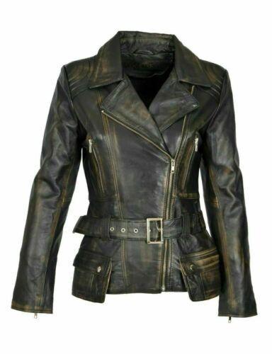 Women’s Cafe Racer Motorcycle Leather Jacket