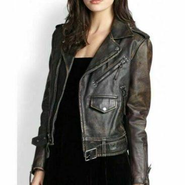 Women’s Retro Style Vintage Brown Cafe Racer Leather Jackets