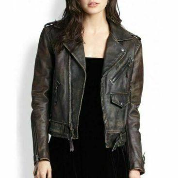 Women’s Retro Style Vintage Brown Cafe Racer Leather Jackets