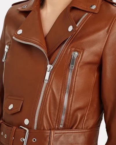 Women’s Slim Fit Motorcycle Leather Jacket