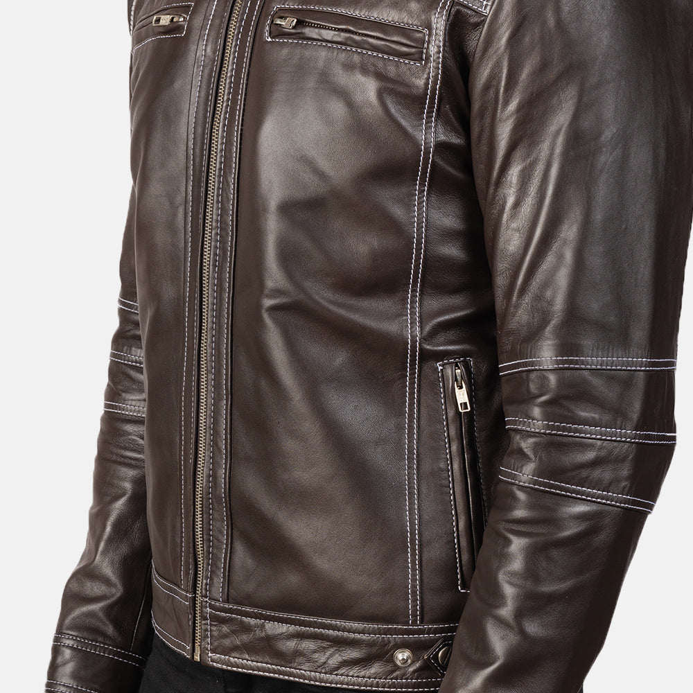 Youngster Brown Leather Biker Jacket