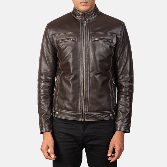 Youngster Brown Leather Biker Jacket