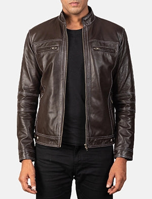 Youngster Brown Leather Biker Jacket