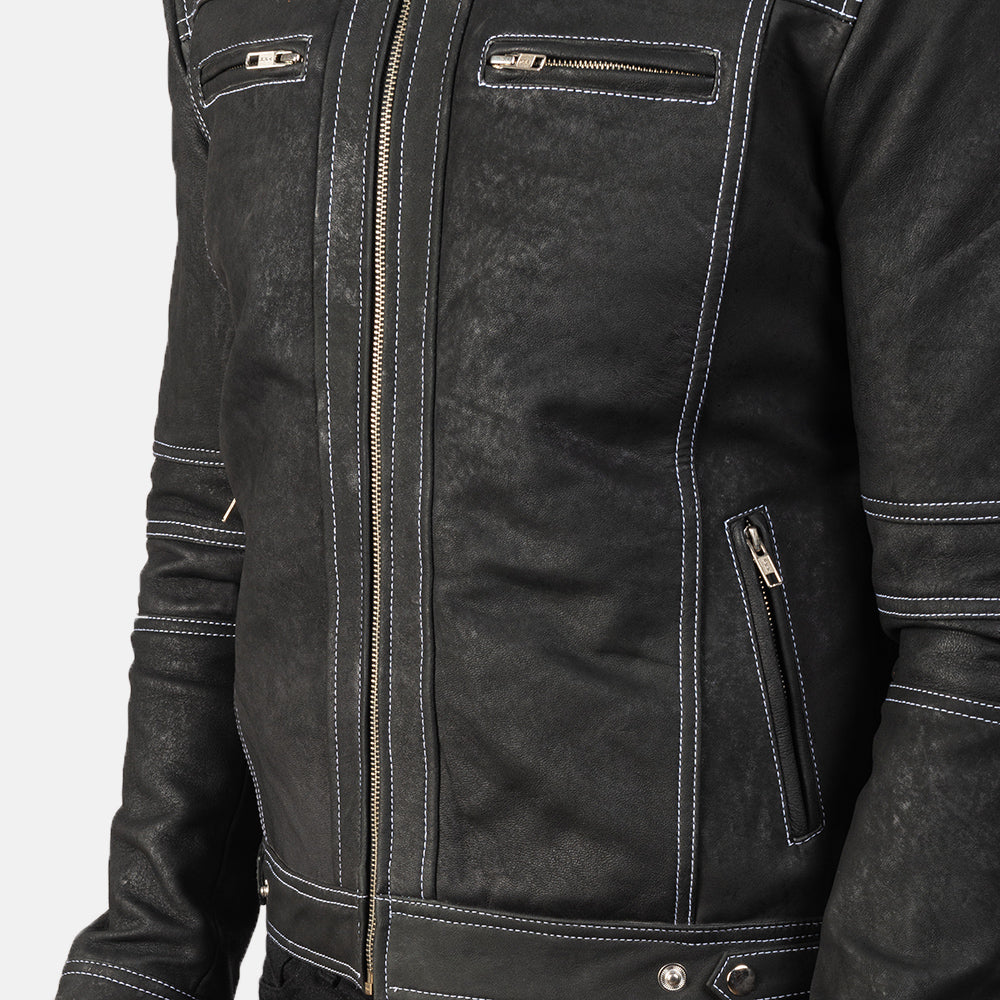 Youngster Distressed Black Leather Jacket