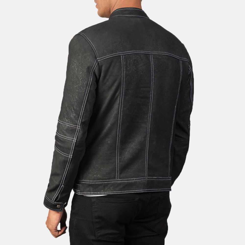 Youngster Distressed Black Leather Jacket