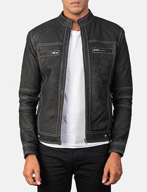 Youngster Distressed Black Leather Jacket